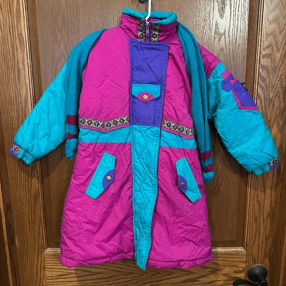 Other - Kids Vintage Ski Jacket Snowboard Coat‎ Retro 80s 90s Colorful Size 6